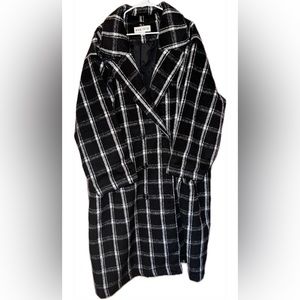 Ava Viv Black Plaid Overcoat 4X